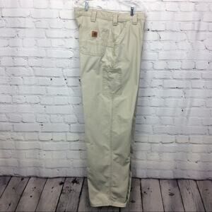 Carhartt Dungaree Fit Jeans Men's Size 38 Khaki/Tan Carpenter Workwear Outdoor